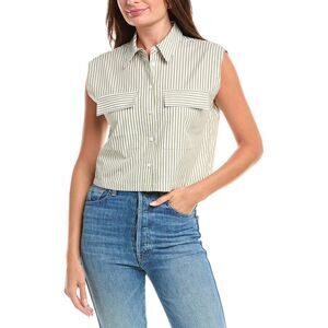 Kenneth Cole Womens  Crop Shirt, Green